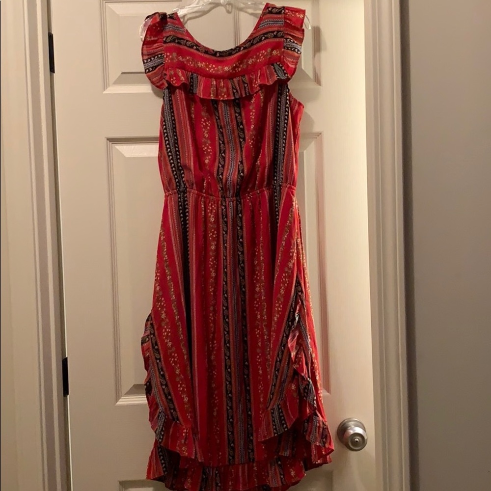 Loft Red Aztec Print Dress